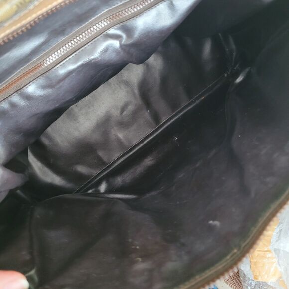 Celine Macadam Vintage Boston Bag Handbag Duffle Large Retro Brown - Picture 5 of 15